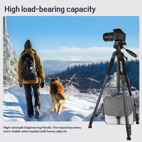 DSLR & Video Camera Stand with Phone Holder for Phones and Cameras