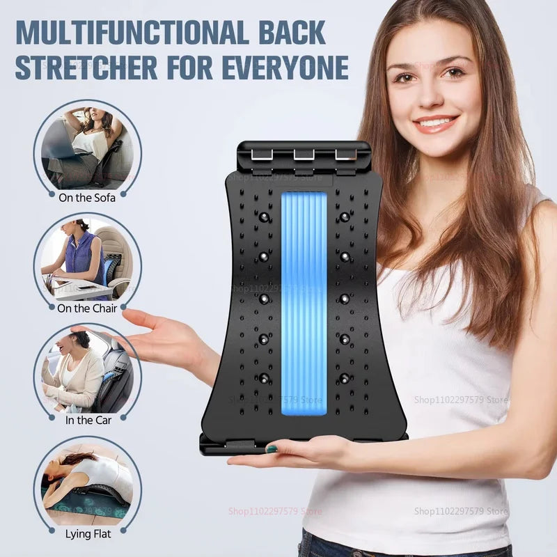 Back Stretcher Multi-Level Adjustable Massager Waist Neck Fitness Lumbar Cervical Spine Cervical Spine Support Massager