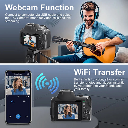 Digital Camera 4K 72MP with 12X Optical Zoom