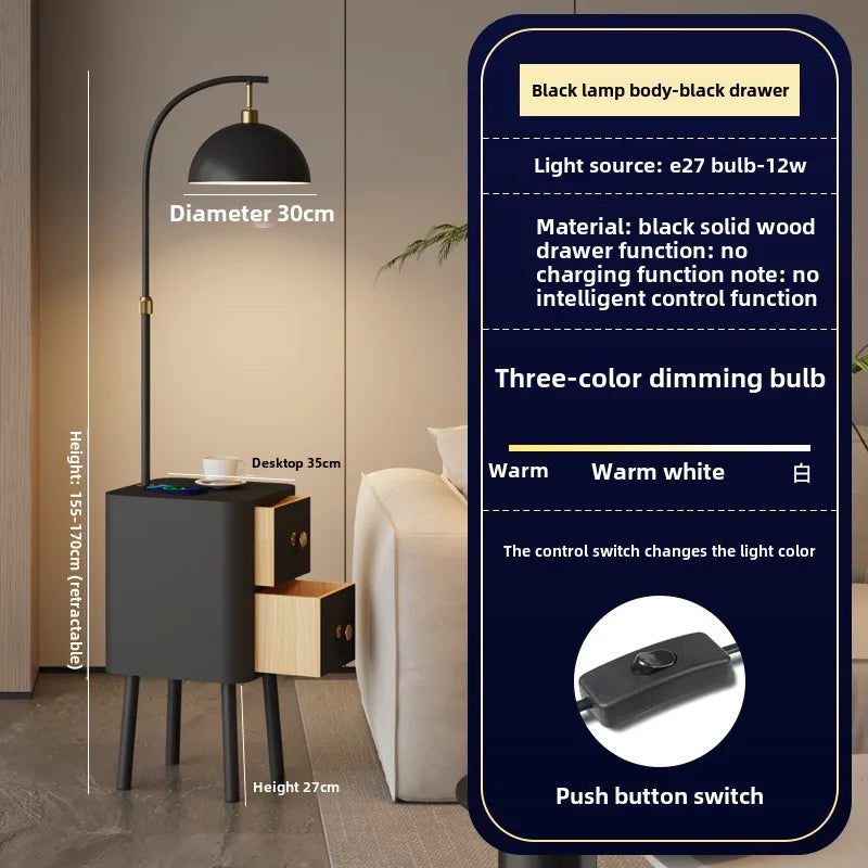 Italian Luxury Nightstand with Light Drawers