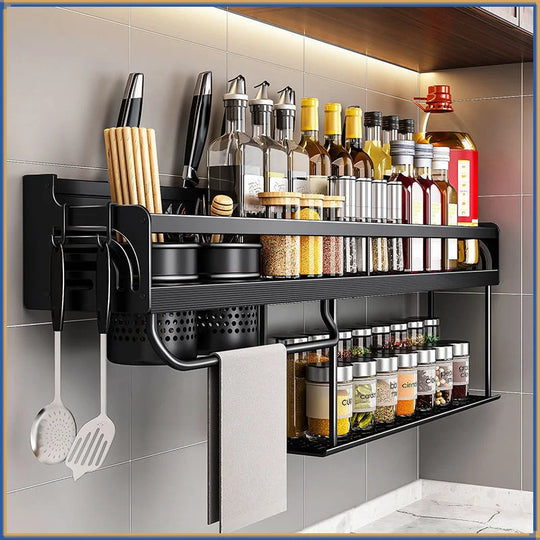 50/40cm Double-Layer Wall-Mounted Kitchen Shelf