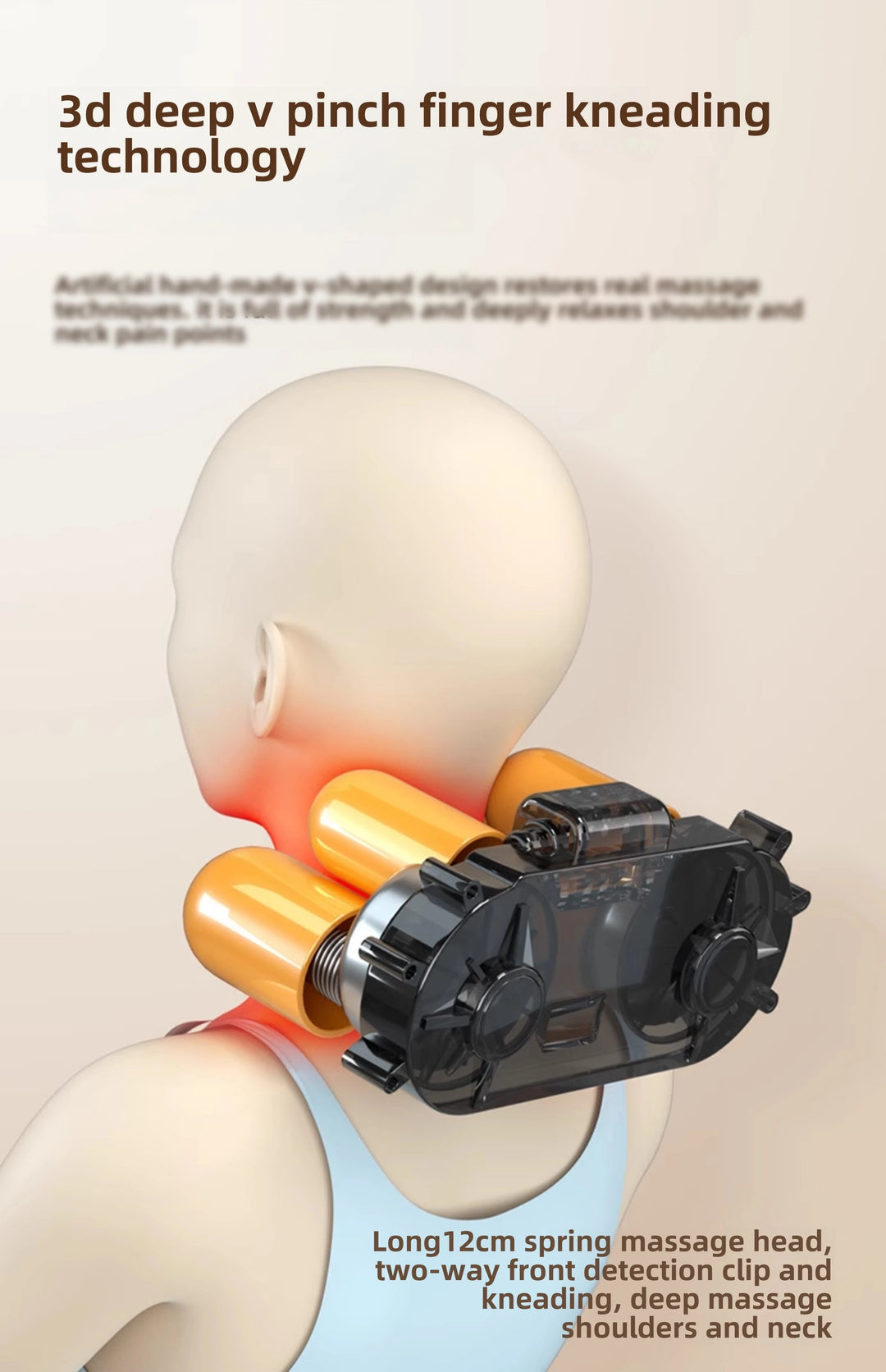 JAIYORL Shiatsu Neck Massage Pillow Electric Cushion Back Massager Deep with Heat Tissue Kneading for Shoulder Relax Muscles