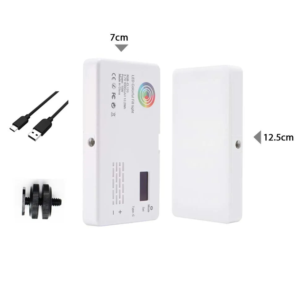 2500K-8500K Bi-Color CRI 95+ RGB LED Camera Video Light Photographic Fill Panel Pocket Lighting Full Color Lamp for YouTube Vlog