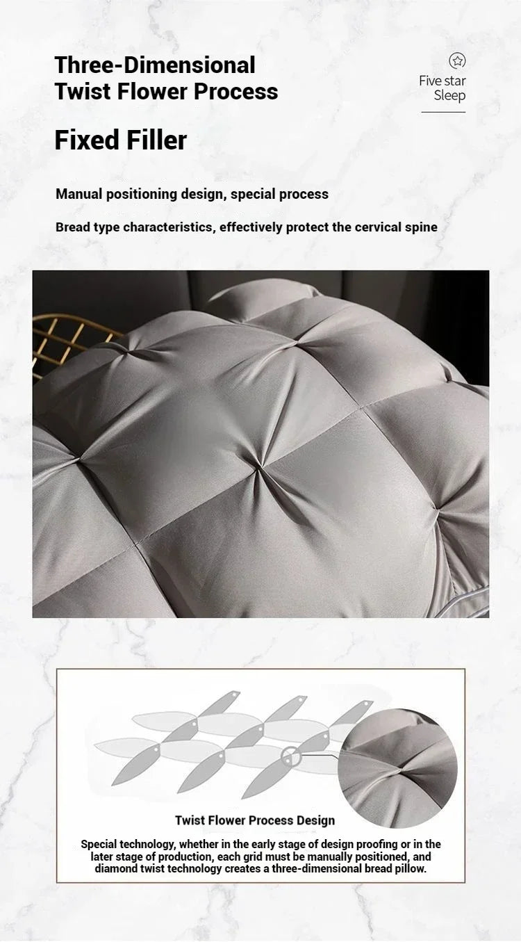 Sleeping Pillows 5-star Hotel Neck Pillow Three-dimensional Soft Solid Color Pillow Comfortable Pillows for Sleeping Home Offers