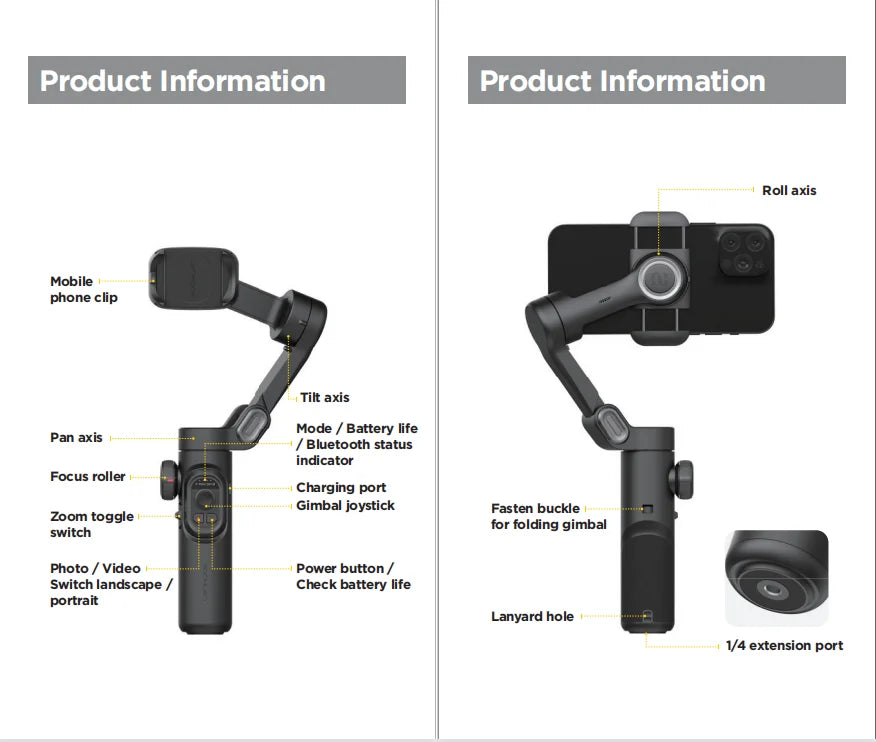 AOCHUAN 3-Axis Handheld Gimbal Stabilizer for Smartphones