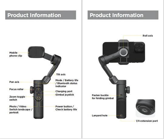 AOCHUAN 3-Axis Handheld Gimbal Stabilizer for Smartphones