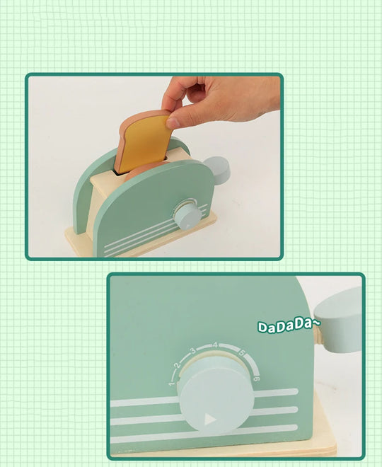 Bread Machine Baby Classic Kid Educational New Wooden Pretend Role Play House Kitchen Toy For Children Simulation Christmas gift