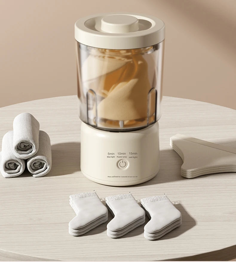 Mini Washer Underwear&Socks Makeup Brush Cleaner Washer Rechargeable Wireless Portable for Travel/Home/Dormit