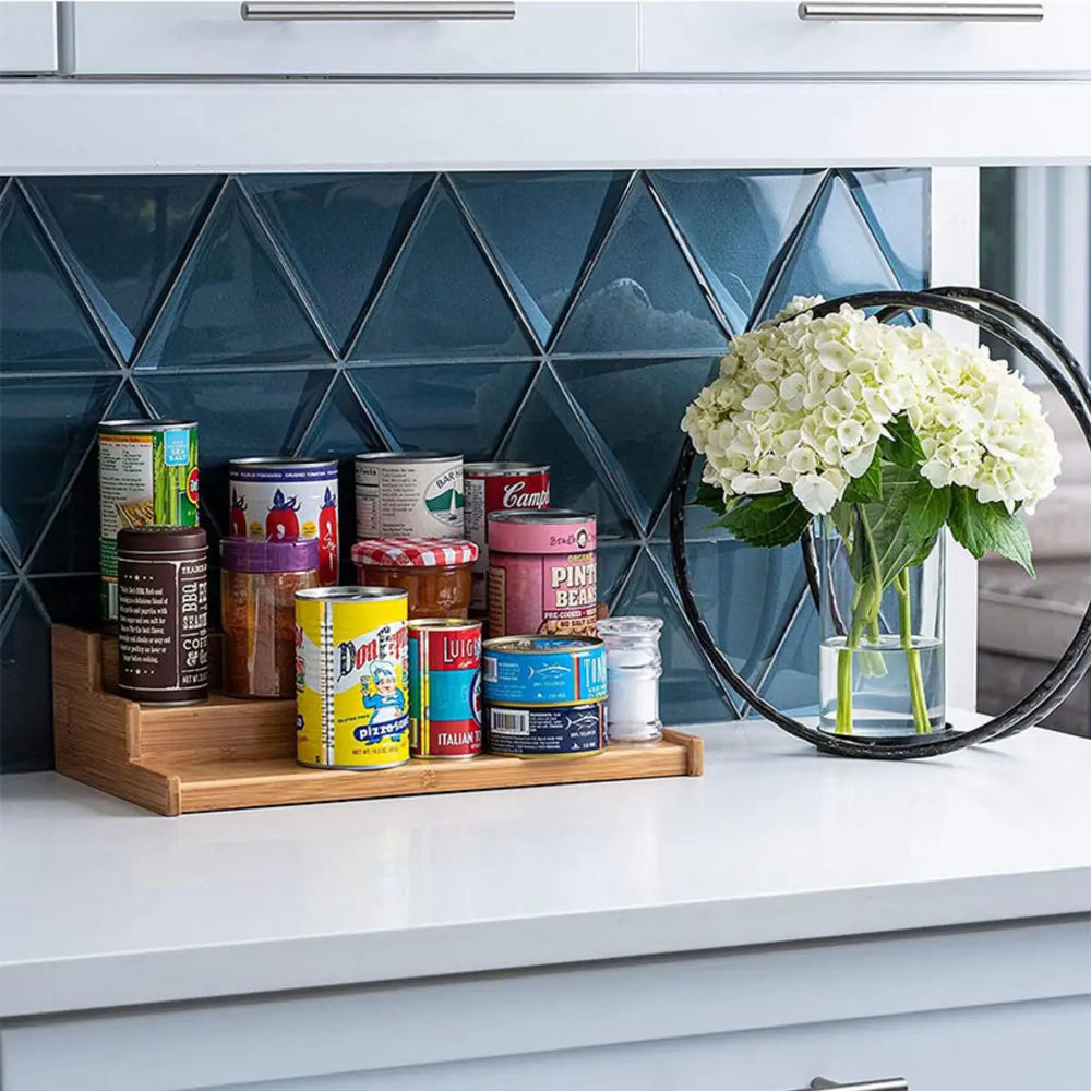 3-Tier Bamboo Spice Rack Organizer
