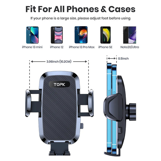 TOPK Universal Car Bracket Gravity Phone Holder