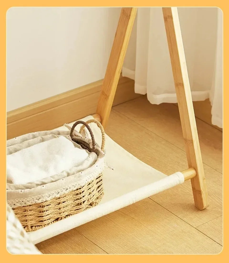 Floor Folding Clothes Hanger Bathroom Hanger Towel Rack Home Multifunction Practical Simple Moistureproof Coat Storage Shelves