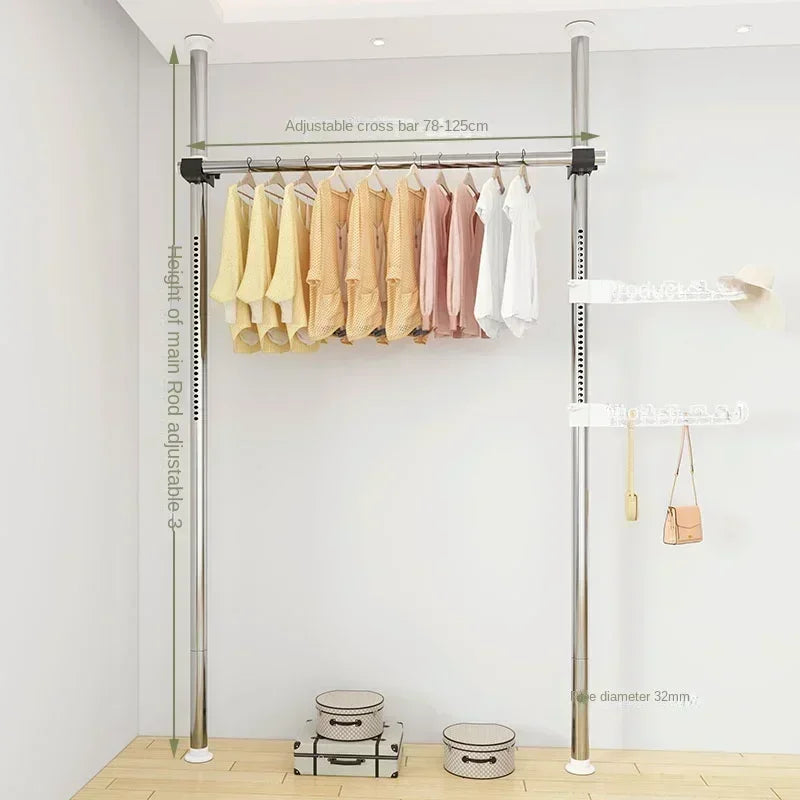 Dressing Rooms Hanger Floor Clothes Racks Clothing Shoe Floor Bedroom Garment Rack Rail Free Standing Percheros Furniture