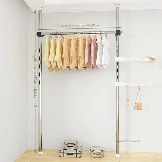 Dressing Rooms Hanger Floor Clothes Racks Clothing Shoe Floor Bedroom Garment Rack Rail Free Standing Percheros Furniture