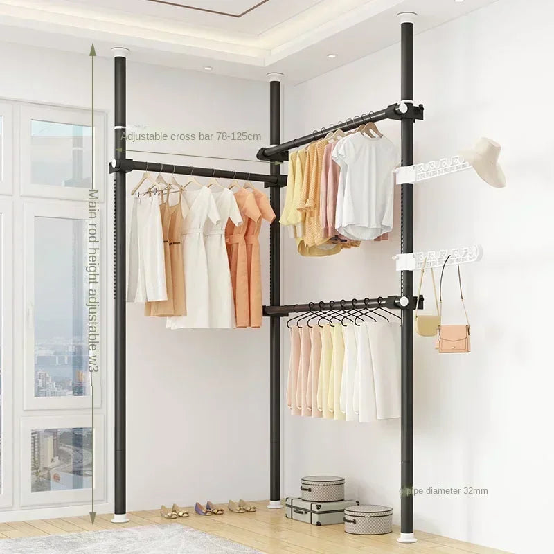 Dressing Rooms Hanger Floor Clothes Racks Clothing Shoe Floor Bedroom Garment Rack Rail Free Standing Percheros Furniture