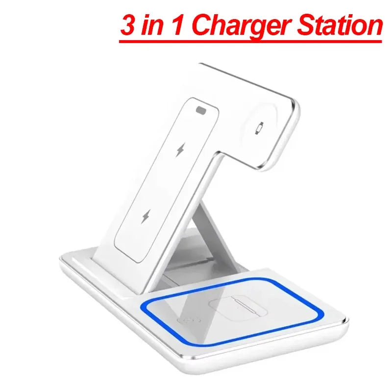 Foldable 3-in-1 Wireless Charging Station