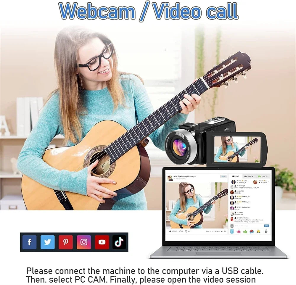 4K Professional Video Camera Camcorder