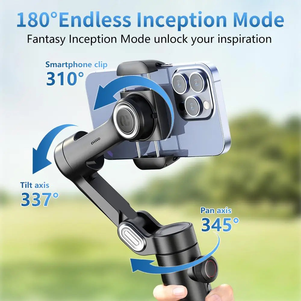 AOCHUAN 3-Axis Handheld Gimbal Stabilizer with Fill Light