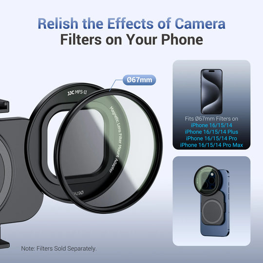 Cold Shoe Mount & Lens Filter Ring for iPhone 16/15/14 Pro/Pro Max