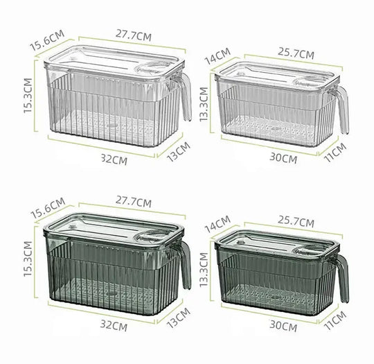 Refrigerator Storage Food Container with Drain Basket