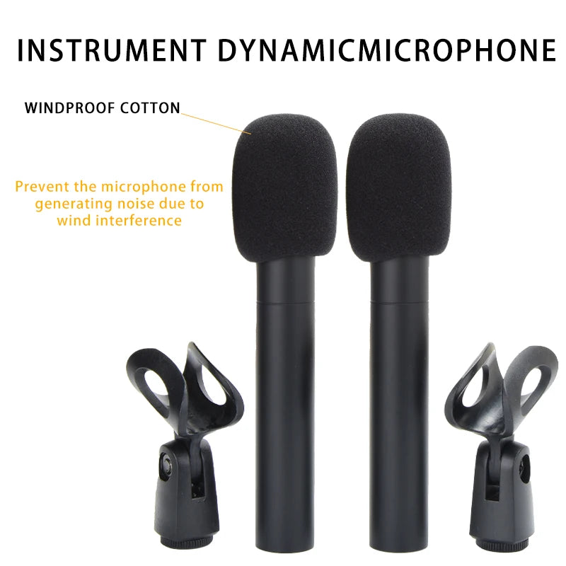 914 drum microphone, windproof cotton heart-shaped tubular condenser microphone, for live performances and studio recording