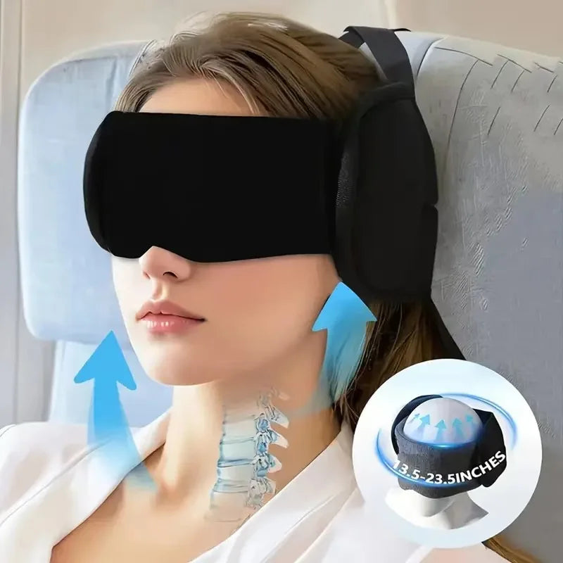 Adjustable Travel Neck Pillow with Eye Mask Set