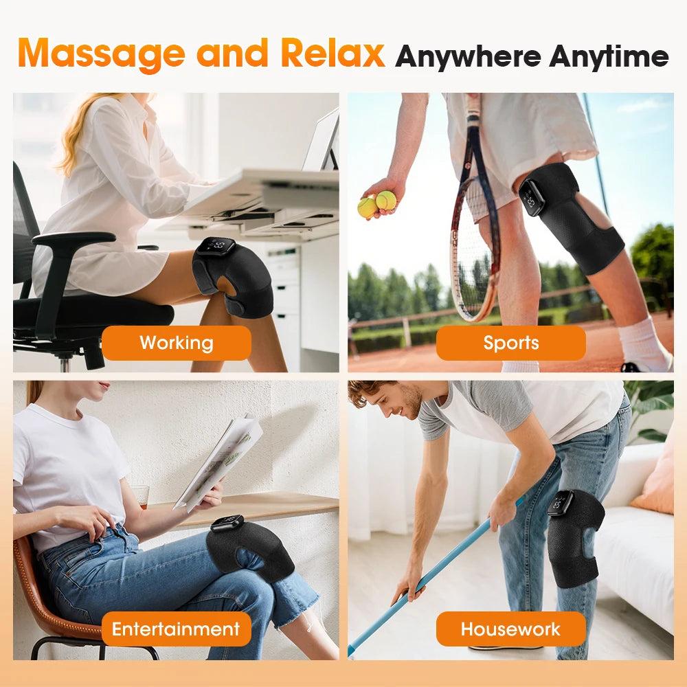 Electric Heating Shoulder Knee Massager with 3 Levels Vibration Muscle Relax Belt for Arm Enlarge Size for Shoulder