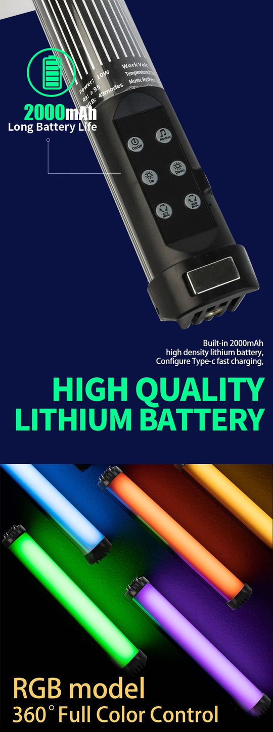 Mini RGB Magnetic Photography Lighting Stick