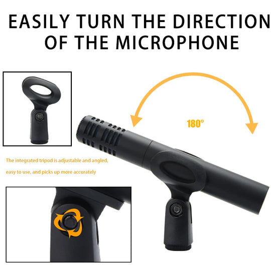 914 drum microphone, windproof cotton heart-shaped tubular condenser microphone, for live performances and studio recording