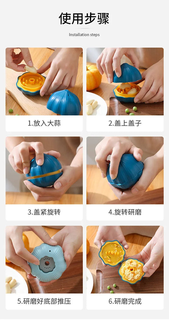 Manual Rotary Grinding Machine Garlic Sharpening Machine Crusher Kitchen Tools Manual Chili Ginger Garlic Mashing Machine