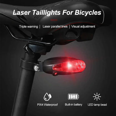 5 LED Bicycle Tail Light with Laser Safety Beam