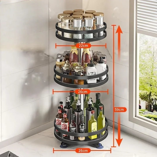360° Rotating Spice Tray Kitchen Organizer