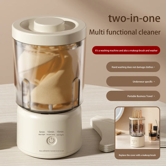 Mini Washer Underwear&Socks Makeup Brush Cleaner Washer Rechargeable Wireless Portable for Travel/Home/Dormit