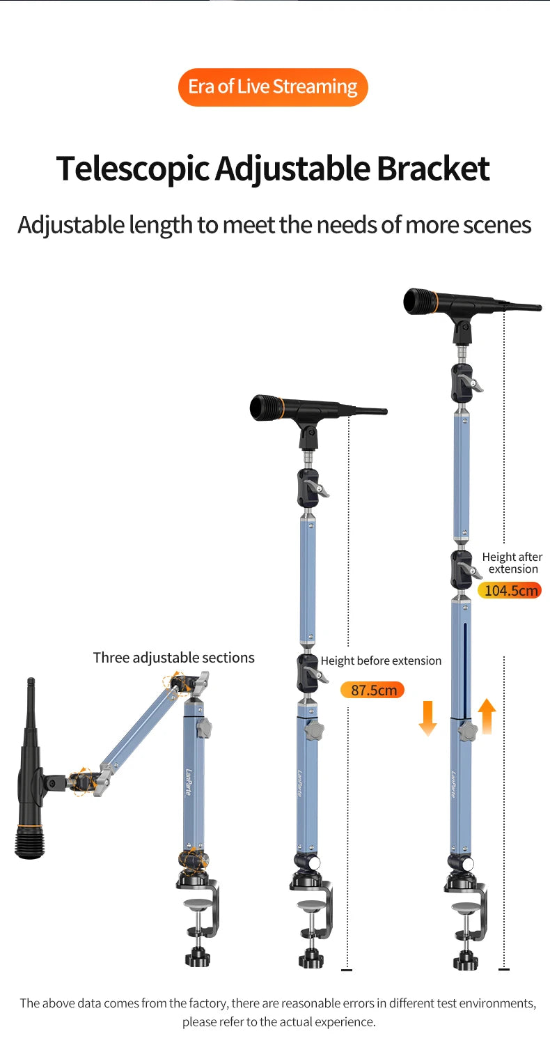 Mic Boom Arm Microphone Stand for Blue Yeti FIFINE AM8 K669B HyperX QuadCast SoloCast AT2020 Shure SM7B MV7 and Other Microphone