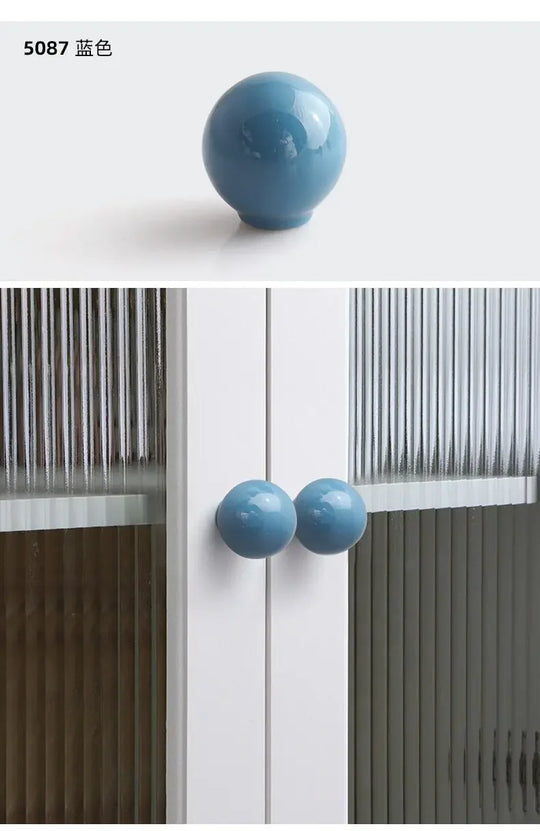Handles Drawer Cabinet Furniture Kitchen Handles for Cabinet Knob Door Drawer Knob Colour Ceramics Rotundity Single Hole