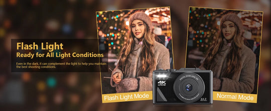 4K Camera & WiFi for YouTube Vlogging & Selfies