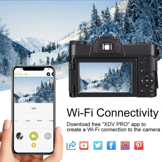 4K 48MP WIFI Camcorder Digital Camera