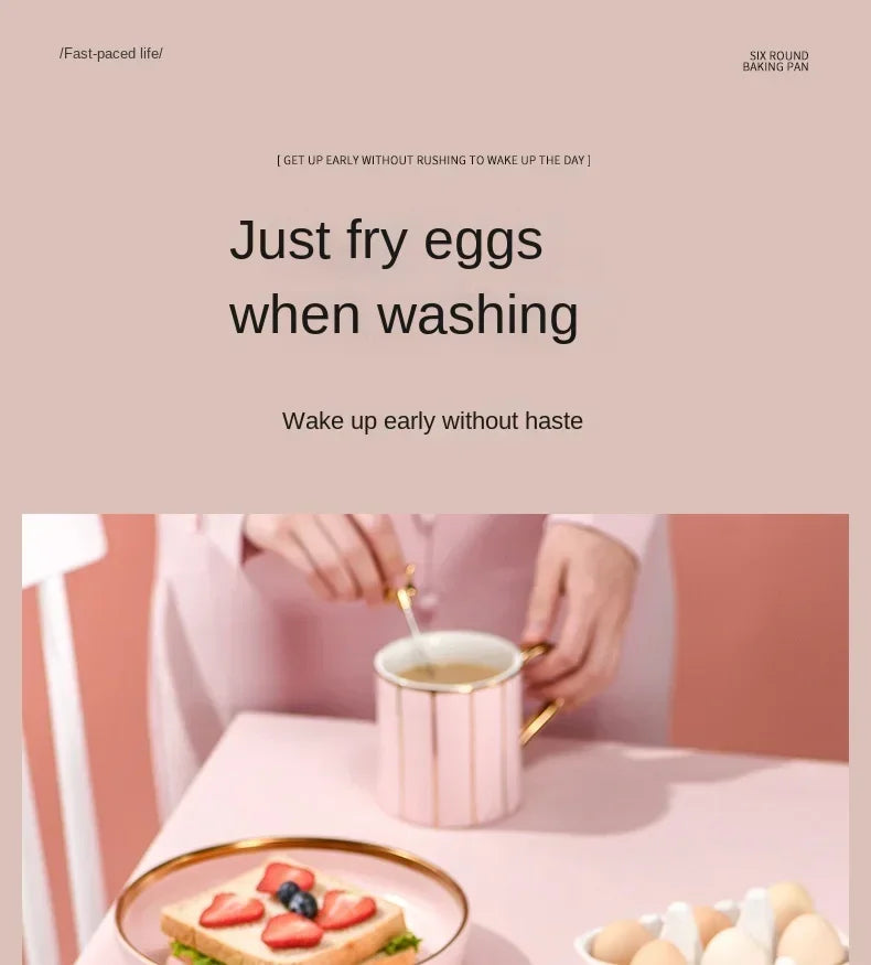 Fried egg burger machine non-stick flat bottom household frying pan breakfast pancake pancake pan small four-hole fried artifact