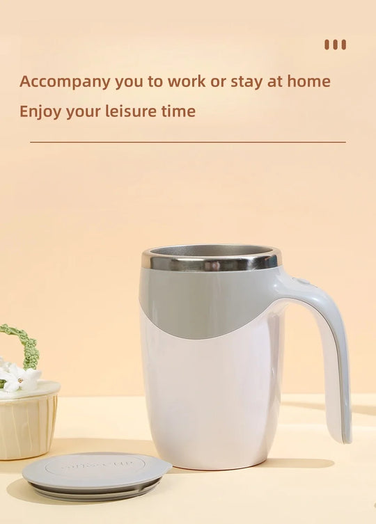 Automatic Mixing Cup 380ml Portable Rechargeable Electric Stirring Stainless Steel Magnetic Rotating Blender Stirring Cup