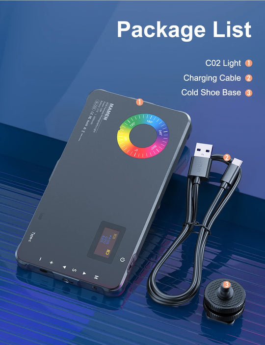 MAMEN 70° Spotlight RGB Video Light