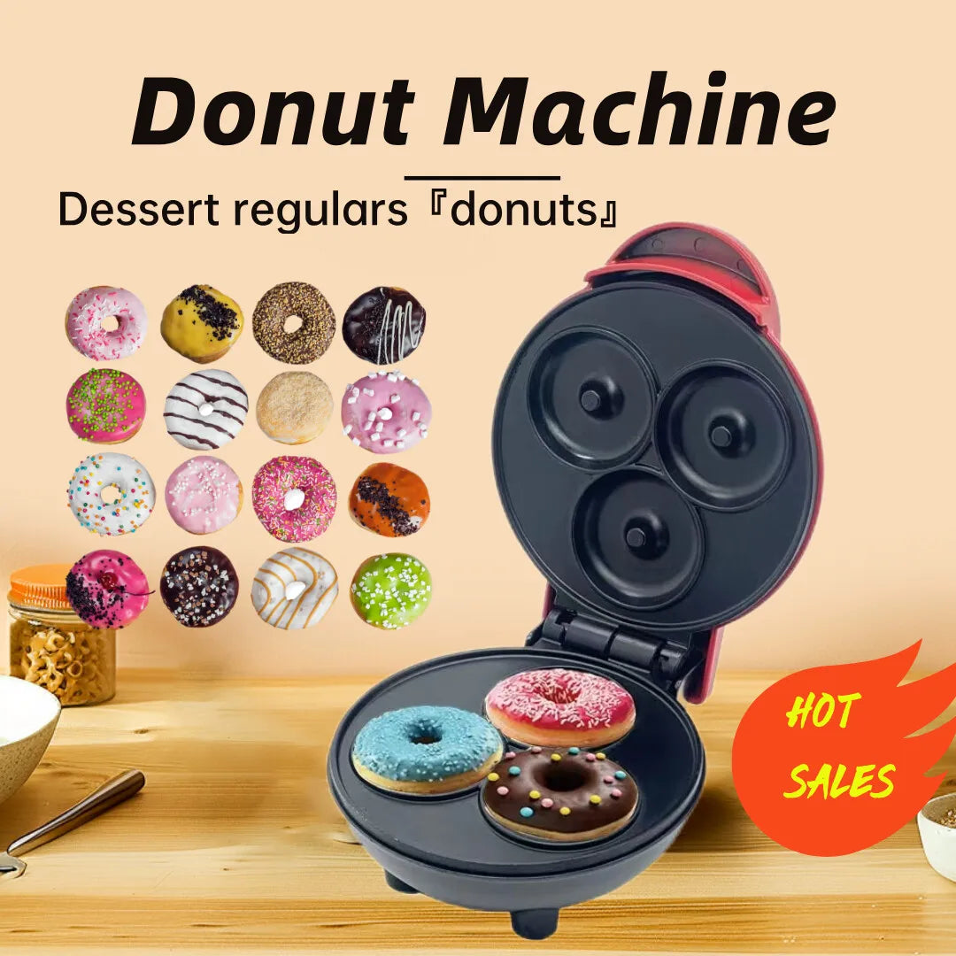 MOCATT 3-Hole Donut Maker, Food Processing Machine,Breakfast, Baking, Dessert, Cake, Kitchen Small Appliances