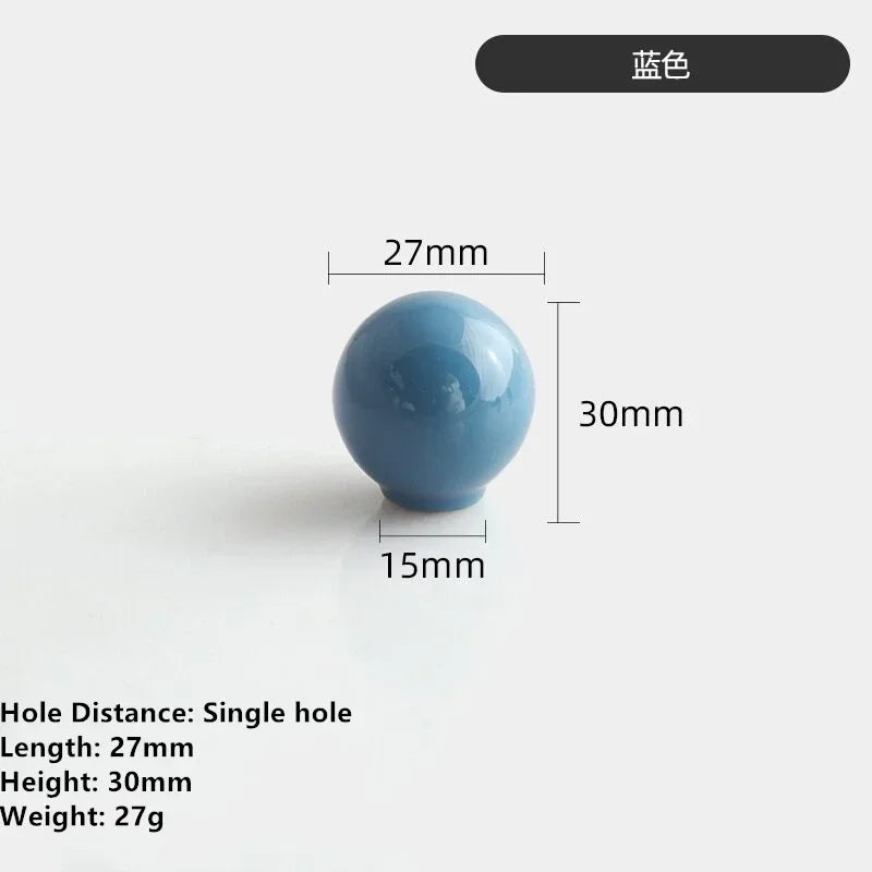 Handles Drawer Cabinet Furniture Kitchen Handles for Cabinet Knob Door Drawer Knob Colour Ceramics Rotundity Single Hole