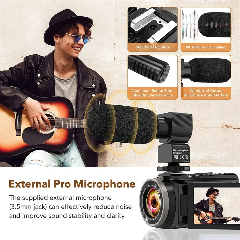 4K Professional Video Camera Camcorder