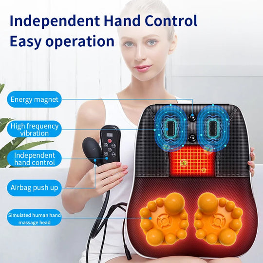 Jinkairui Electric Shiatsu Head Neck Cervical Ttraction Body Massager Car Back Pillow with Heating Vibrating Massage Device - Jscomfortzstore