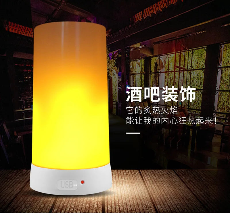 LED Flame Lamps for Room Simulated Flame Night Lights Lava Lamps Indoor Bar Ktv Wedding Decoration for Christmal New Year Gift