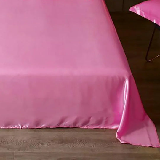 High End Rayon Queen Size Bed Sheet Set Luxury Solid Satin Silky Bedsheet Set High Quality Single Double Sheets No Pillowcase