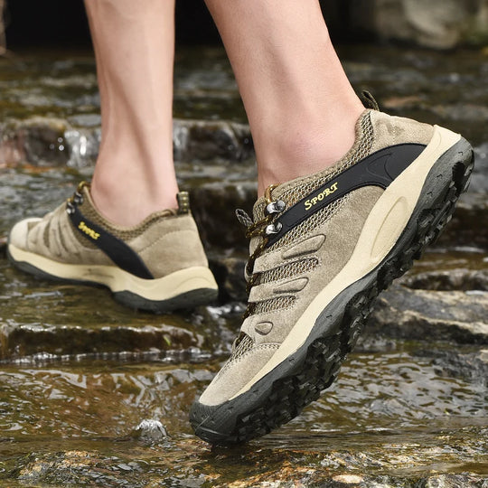 New Low-Top Lace-Up Hiking Shoes for Men Outdoor Hiking Shoes Travel Casual Shoes Breathable Treking Footwear Non-Slip Sneakers