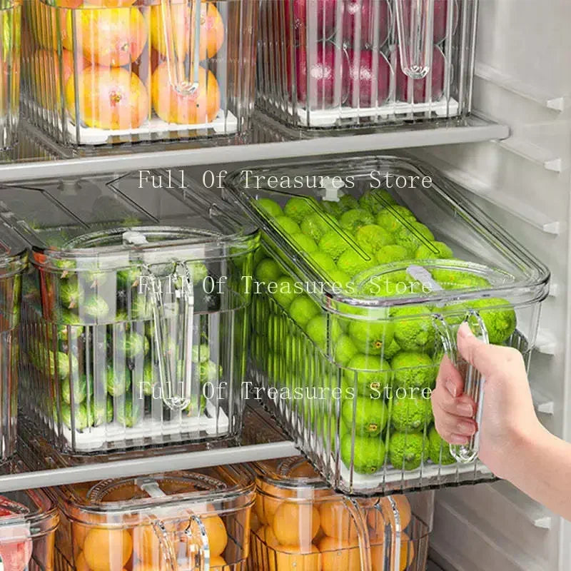 Refrigerator Storage Food Container with Drain Basket