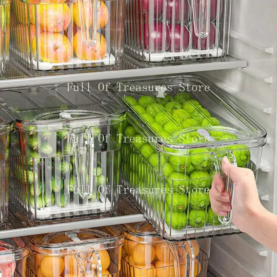 Refrigerator Storage Food Container with Drain Basket