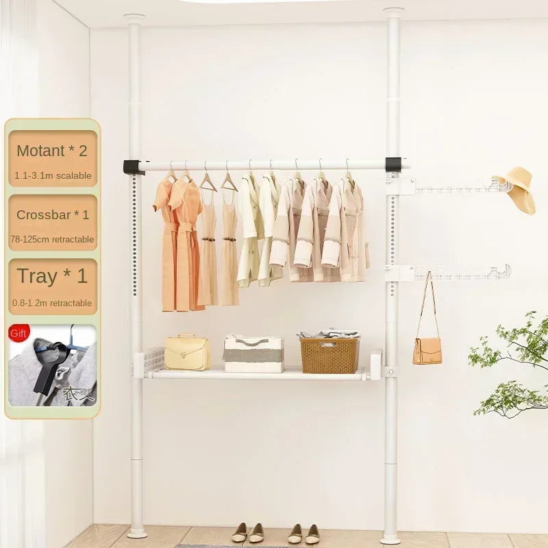 Dressing Rooms Hanger Floor Clothes Racks Clothing Shoe Floor Bedroom Garment Rack Rail Free Standing Percheros Furniture