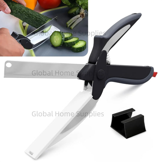 2-in-1 Food Scissors with Cutting Board